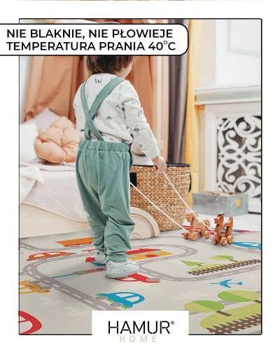Mata edukacyjna do raczkowania i zabawy dla dzieci i niemowląt 150x150 cm ROAD