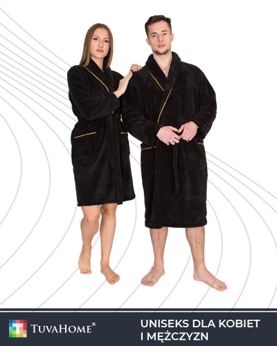 Elegancki czarny szlafrok dla mężczyzn i kobiet Imperial 3 rozmiary
