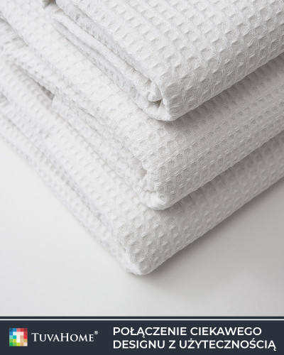 Biały ręcznik Waflowy / Gofrowany / Pique SPA 3 rozmiary