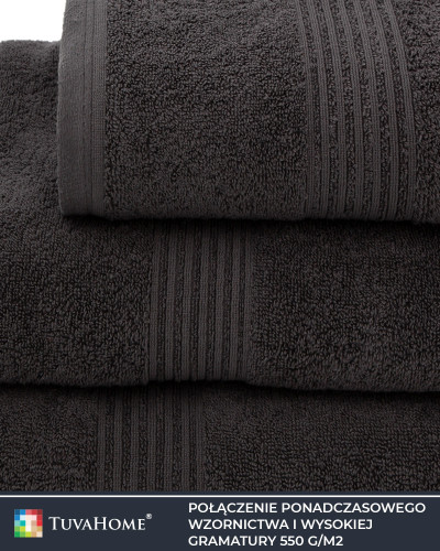 Gruby bawełniany ręcznik Timeless 550g/m2 Antracytowy