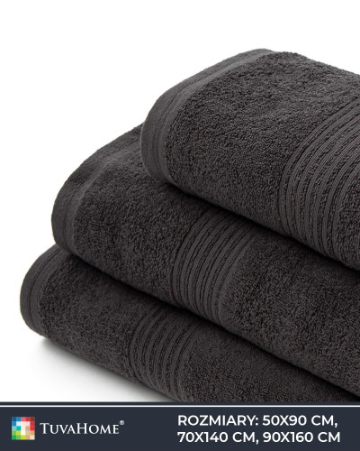 Gruby bawełniany ręcznik Timeless 550g/m2 Antracytowy