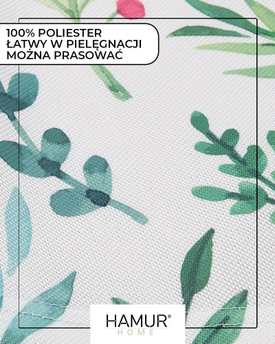 Bieżnik stołowy wzór zielone liście - Floral 40x140cm