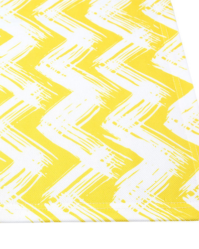Runner bieżnik stołowy w żółto-biały Zygzag 40x140cm