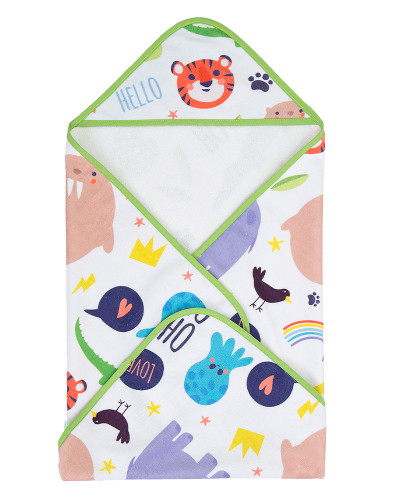 Ręcznik z kapturkiem w słoniki 75x75cm Love Animals
