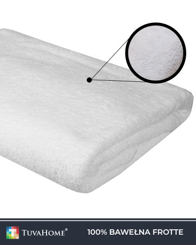 Ręcznik na łóżko do masażu, na leżak 100x200cm białe 450g/m2
