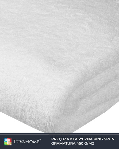 Ręcznik na łóżko do masażu, na leżak 100x200cm białe 450g/m2