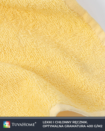 Bawełniany Ręcznik Frotte do rąk, kąpielowy, plażowy Simple żółty 400g/m2