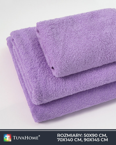 Bawełniany Ręcznik Frotte do rąk, kąpielowy, plażowy Simple fioletowy 400g/m2