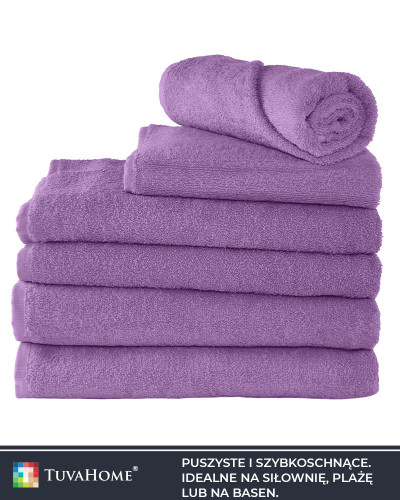 Bawełniany Ręcznik Frotte do rąk, kąpielowy, plażowy Simple fioletowy 400g/m2