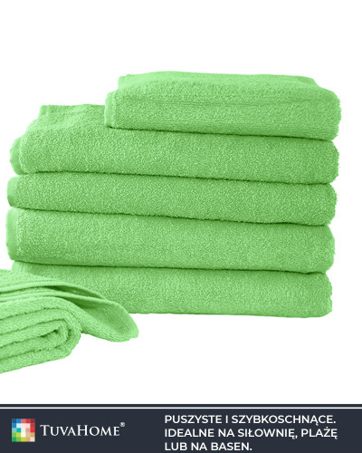 Bawełniany Ręcznik Frotte do rąk, kąpielowy, plażowy Simple zielony 400g/m2