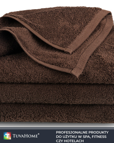 Bawełniane Ręczniki SPA 450g/m2 brązowe frotte 3 rozmiary