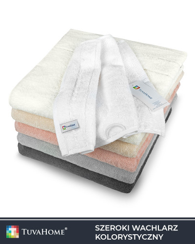 Gruby bawełniany ręcznik frotte Velvet 520g/m2 jasny szary 3 rozmiary