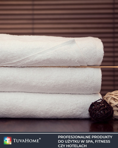 Biały Ręcznik 100x150cm do sauny, SPA, na leżak 480g/m2