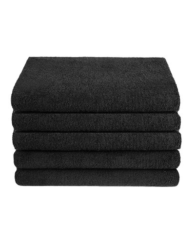 Zestaw 5 szt. Czarnych ręczników bawełnianych frotte 30x50 cm