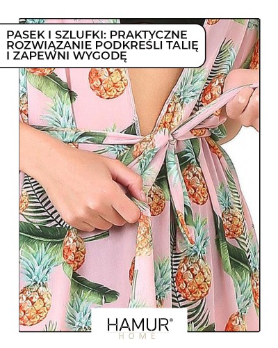 Lekkie przewiewne Kimono plażowe Tunika Pareo One Size Pineapple