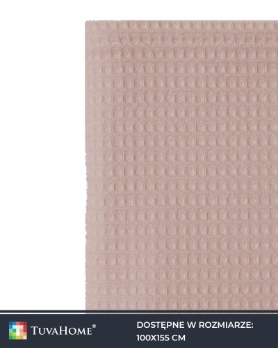 Waflowy ręcznik beżowy pikowany do SPA 100x155cm