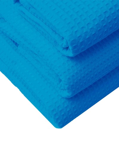 Waflowy ręcznik niebieski pikowany gofrowany do SPA 70x140cm